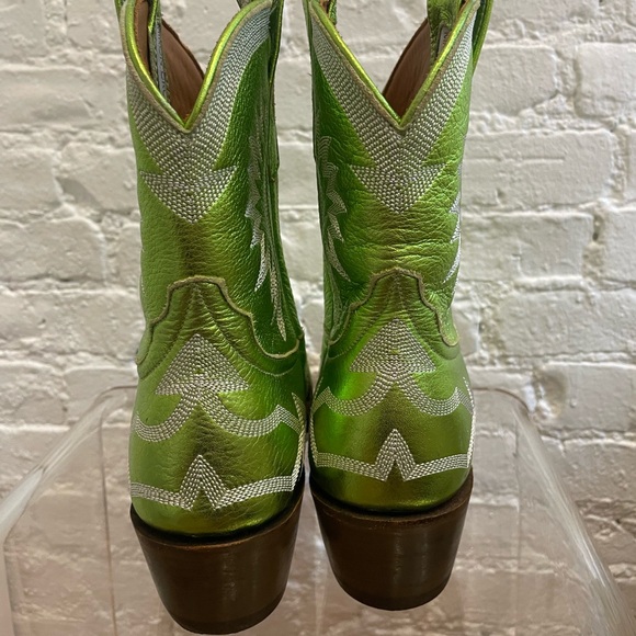 Miron Crosby Women’s Maggie Metallic Lime Green Cowboy Boots size 10 - Picture 5 of 8